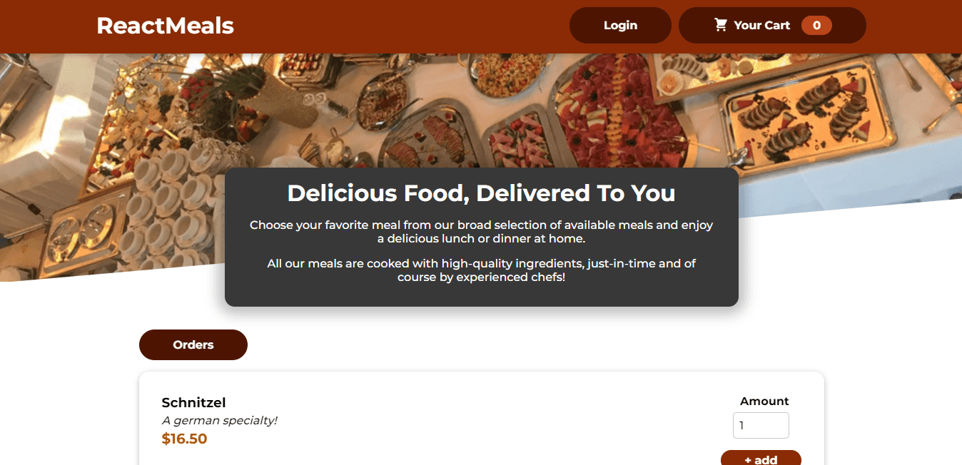 A simple MealsApp with cart functionality built using redux and firebase authentication/firestore.