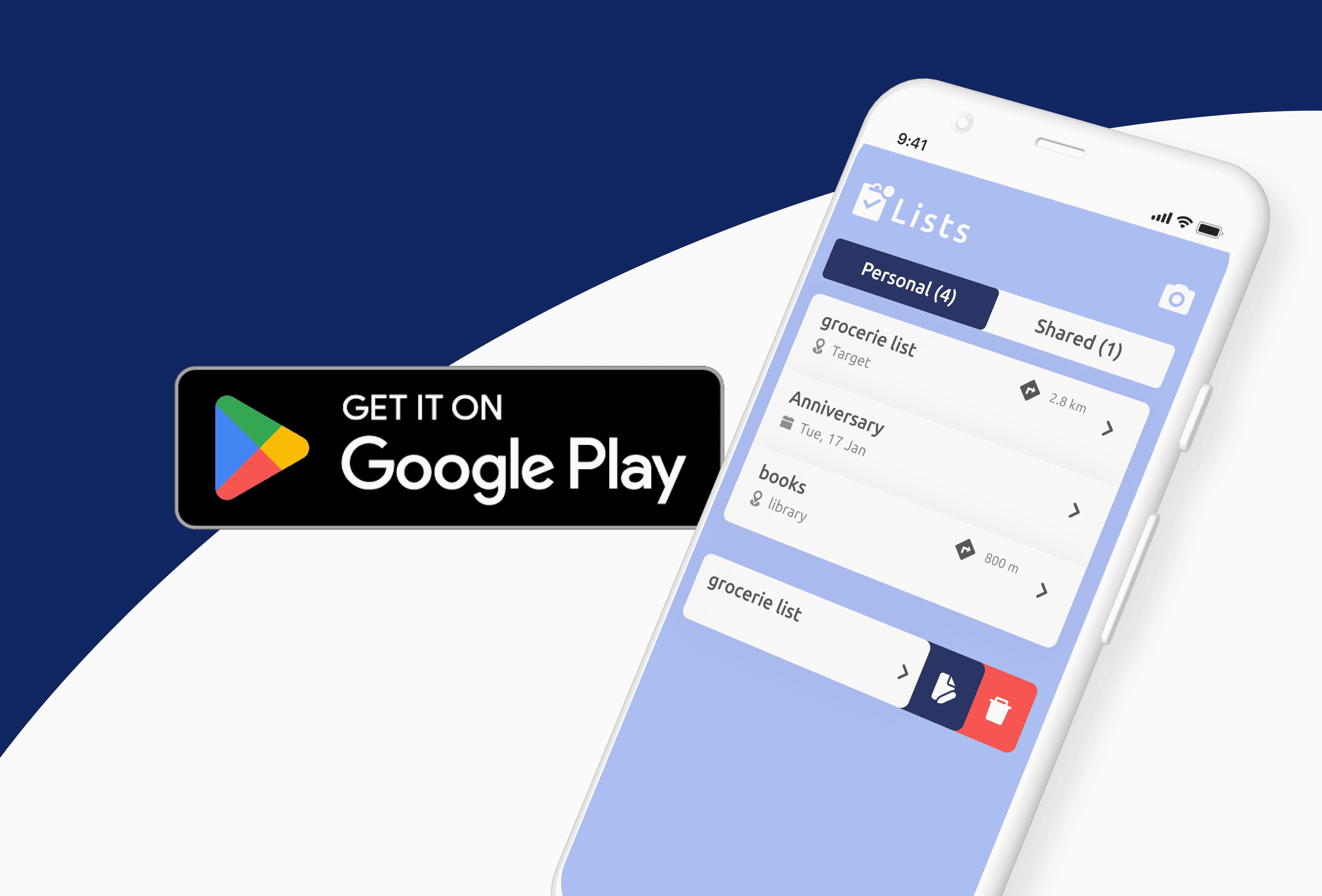A grocery list app that makes shopping a breeze. Create and share lists with friends using QR codes.